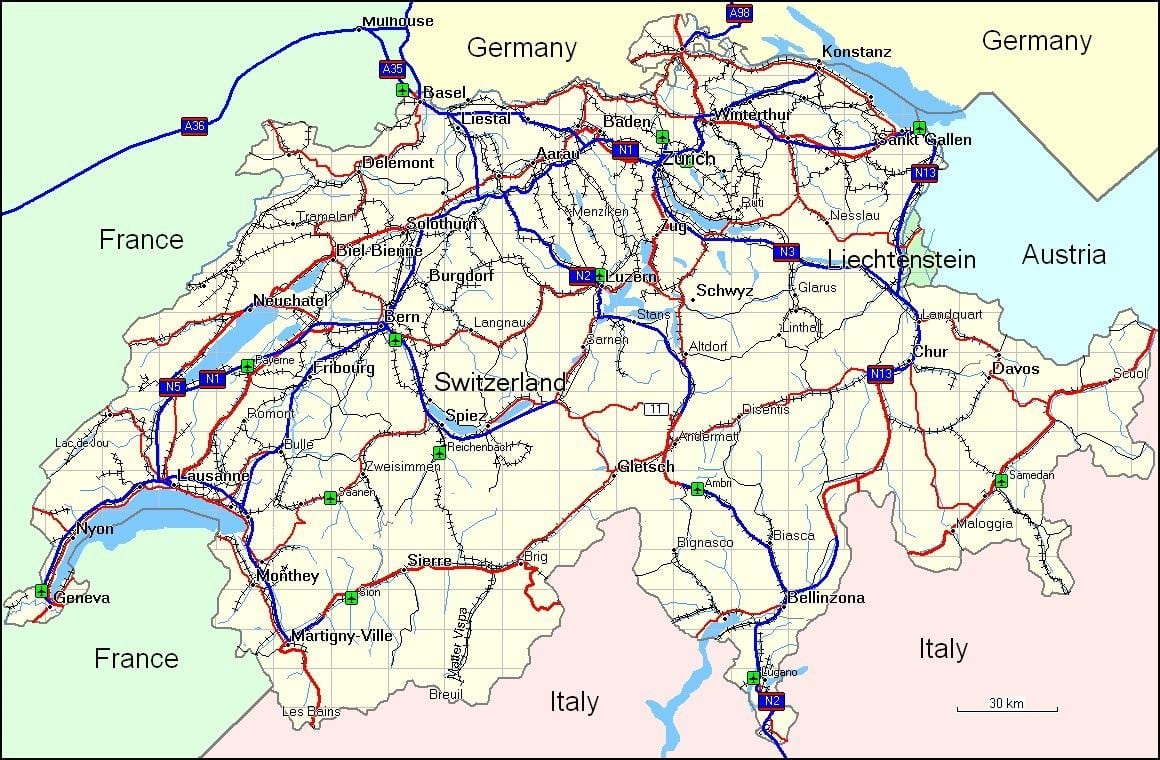 mapi švicarske planinama