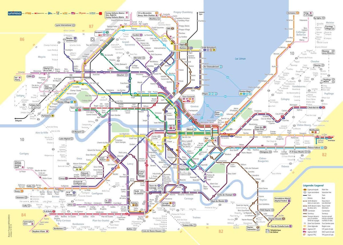 mapa ženevi švicarskoj bus