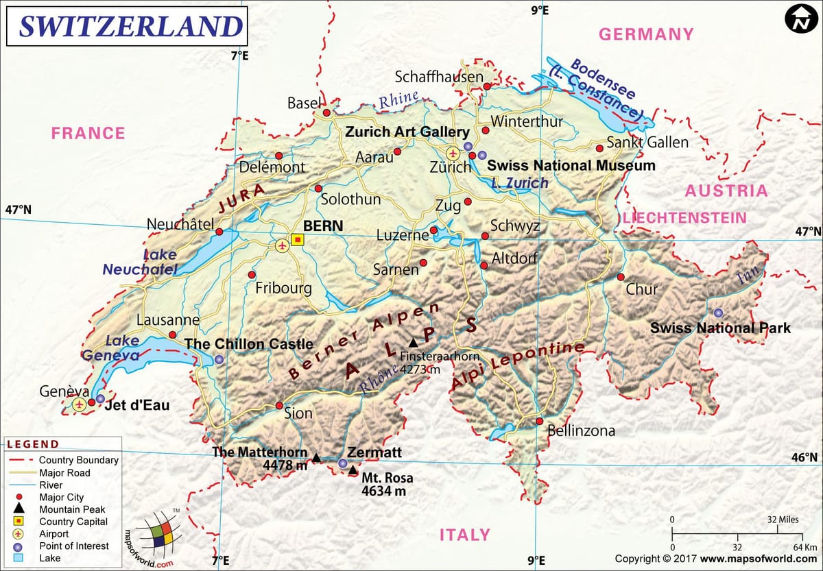 mapa aerodrome u švicarskoj