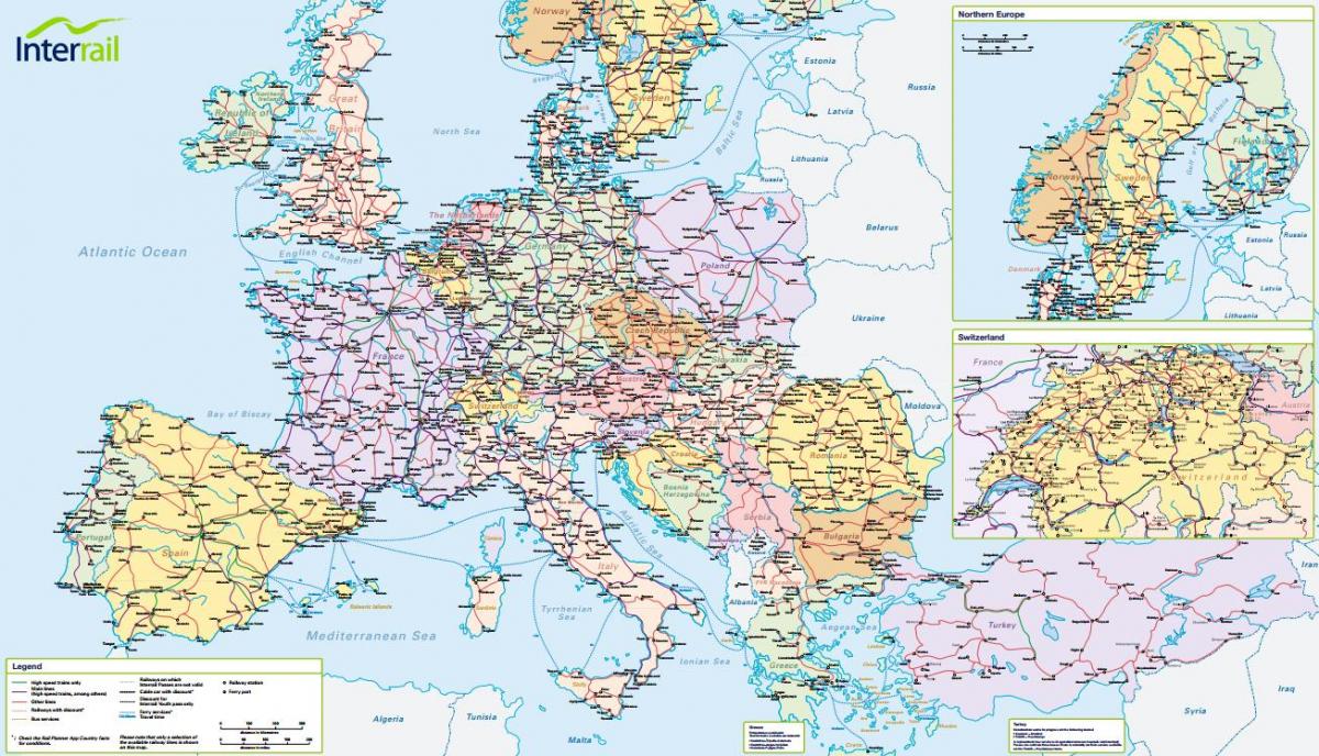 mapa interrail švicarskoj 