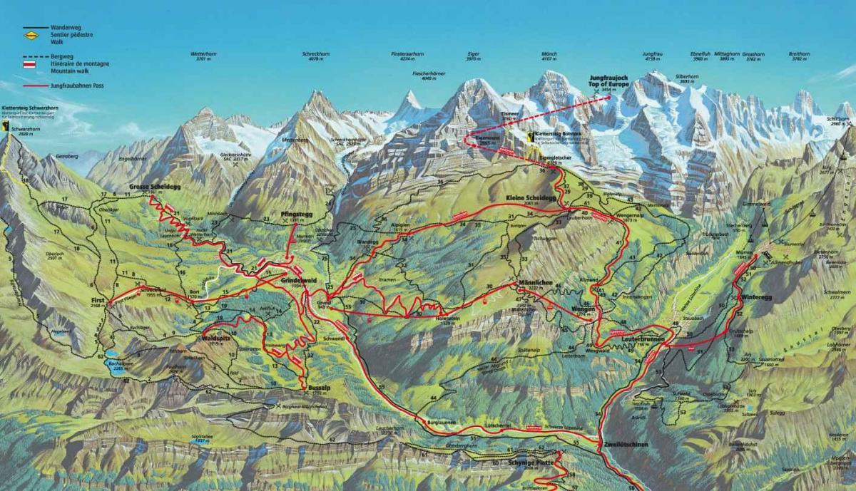 mapa na planinarenje mapu švicarskoj