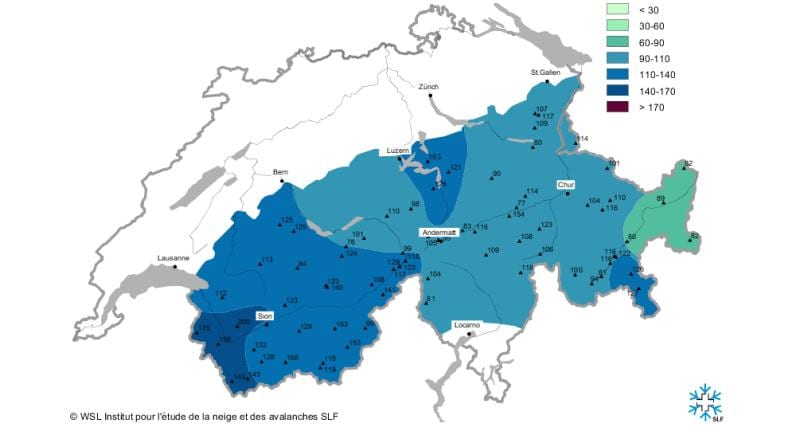 mapa snijeg mapu švicarskoj