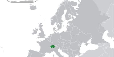 Svijet mapa pokazuje švicarskoj