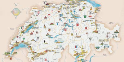 Turistička atrakcija u švicarskoj mapu