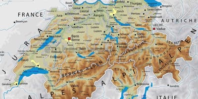 Švicarskoj geografiju mapu