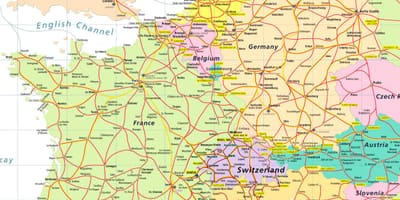 Kartu europe pokazuje švicarskoj