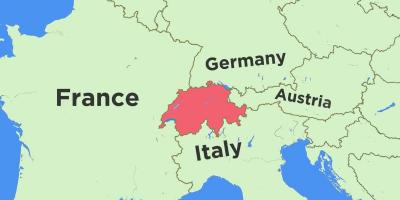 Mapa švajcarskoj i susjednim državama