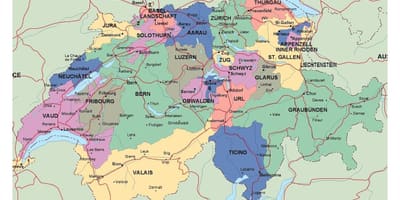 Mapa zurichu švajcarskoj i okolno podrucje