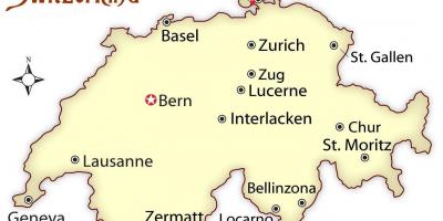 Zurichu švajcarskoj na mapi